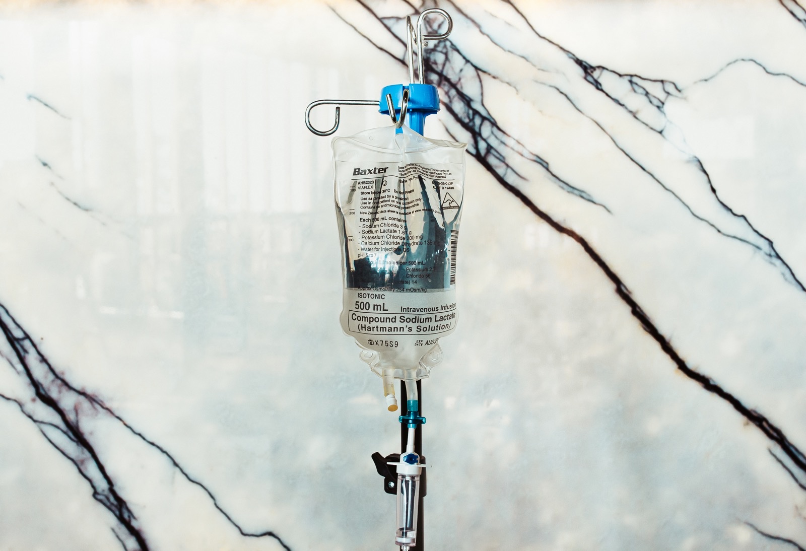 IV drip stand in the Longevity studio